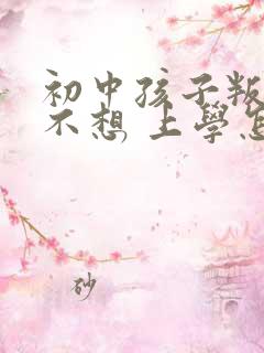 初中孩子叛逆期不想 上学怎么办