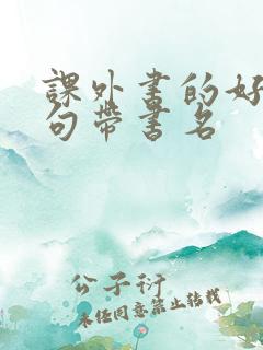 课外书的好词好句带书名