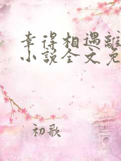 幸得相遇离婚时小说全文免费阅读