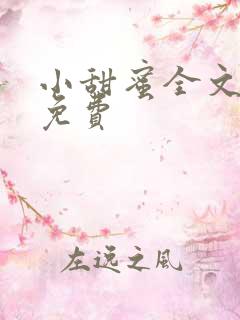 小甜蜜全文阅读免费