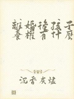 离婚后孩子的抚养权有什么作用