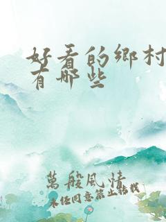 好看的乡村小说有哪些