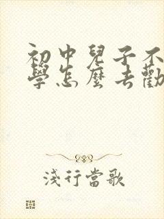 初中儿子不肯上学怎么去劝说