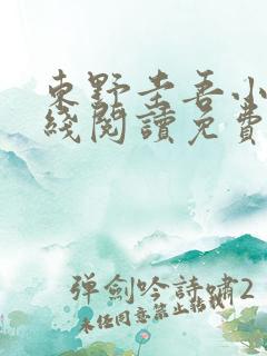 东野圭吾小说在线阅读免费