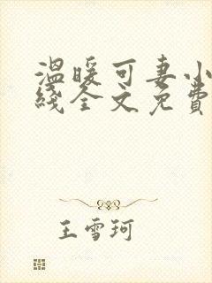 温暖可妻小说在线全文免费阅读