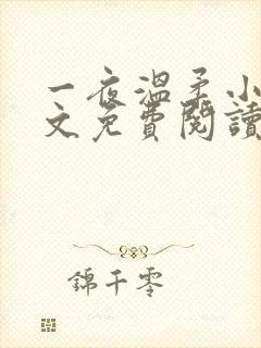 一夜温柔小说全文免费阅读无弹窗