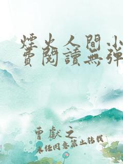 烟火人间小说免费阅读无弹窗