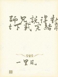 师兄说得对txt下载完结版