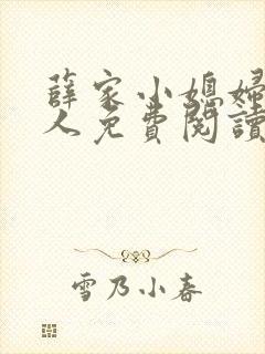 薛家小媳妇笑佳人免费阅读全文