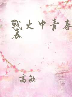 战火中青春演员表