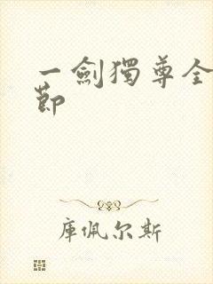 一剑独尊全部章节