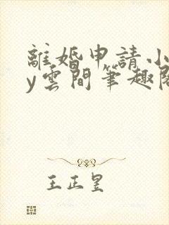 离婚申请小说by云间笔趣阁txt