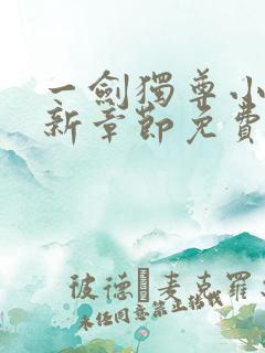 一剑独尊小说最新章节免费阅读