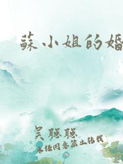 苏小姐的婚事