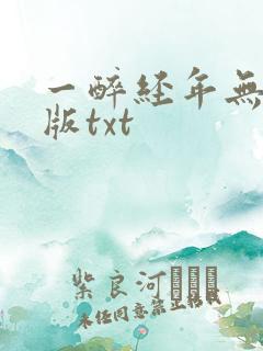 一醉经年无删减版txt