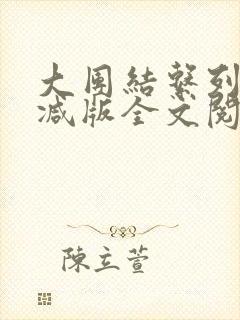 大团结系列无删减版全文阅读