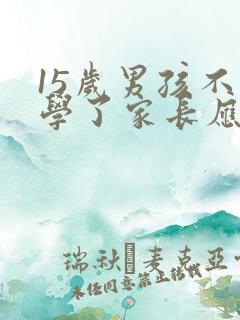 15岁男孩不上学了家长应该怎么办