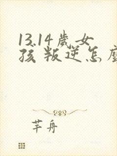 13.14岁女孩 叛逆怎么办