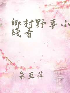 乡村野事小说在线看