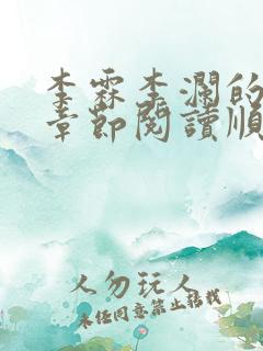 李霖李澜的最新章节阅读顺序