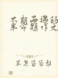 不期而遇的什么半命题作文600字