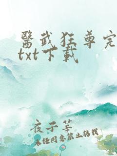 医武狂尊完整版txt下载