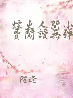 烟火人间小说免费阅读无弹窗