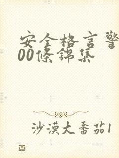 安全格言警句100条锦集