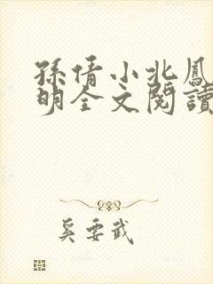 孙倩小北凤之家明全文阅读