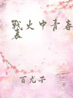 战火中青春演员表