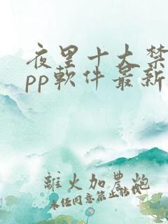 夜里十大禁用app软件最新章节