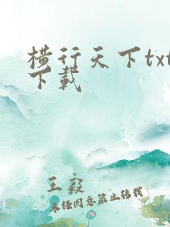 横行天下txt下载