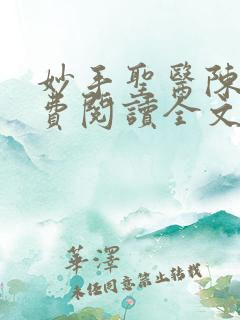 妙手圣医陈枚免费阅读全文