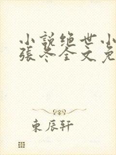 小说绝世小仙医张冬全文免费阅读
