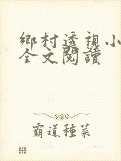 乡村透视小仙医全文阅读