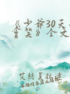 《少爷30天后会笑》全文免费阅读