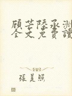 顾芒陆承洲小说全文免费读