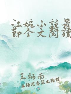 江婉小说最新章节全文阅读