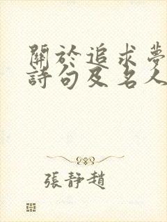 关于追求梦想的诗句及名人名言