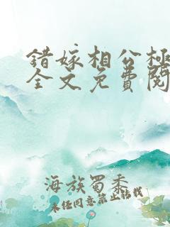 错嫁相公极宠妃全文免费阅读