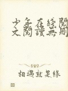 少年在线阅读全文阅读无删减