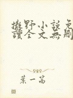 撒野小说免费阅读全文无删减
