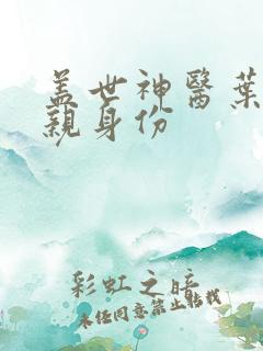 盖世神医叶秋父亲身份
