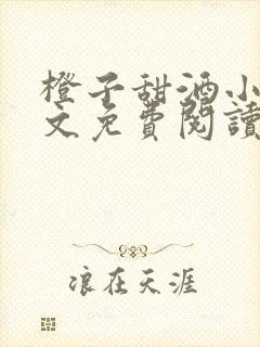 橙子甜酒小说全文免费阅读笔趣阁