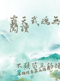 霸天武魂无弹窗阅读