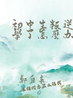 初中生叛逆不上学了怎么办