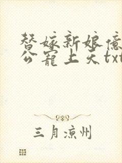替嫁新娘亿万老公宠上天txt下载