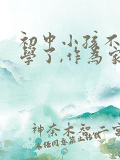 初中小孩不想上学了,作为家长怎么办?