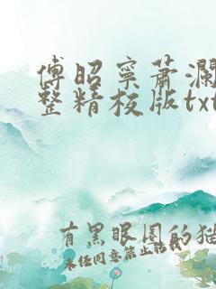 傅昭宁萧澜渊完整精校版txt