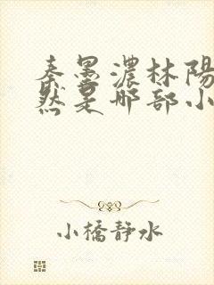 秦墨浓林阳秦嫣然是哪部小说